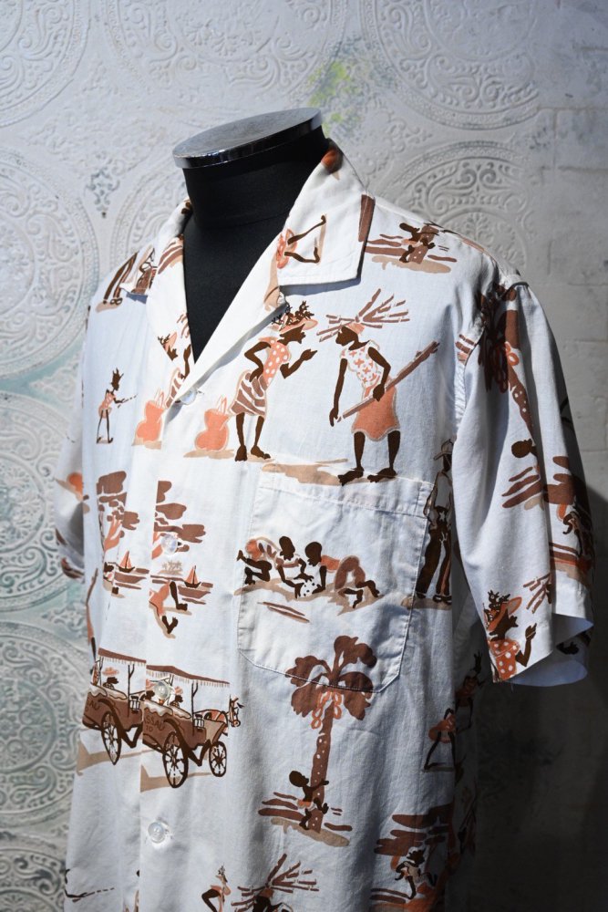 us 1970's "Sun's sea" printed s/s shirt