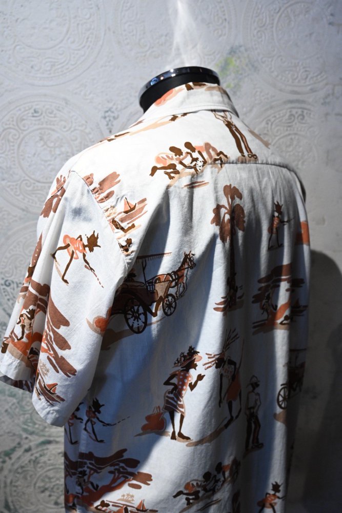 us 1970's "Sun's sea" printed s/s shirt