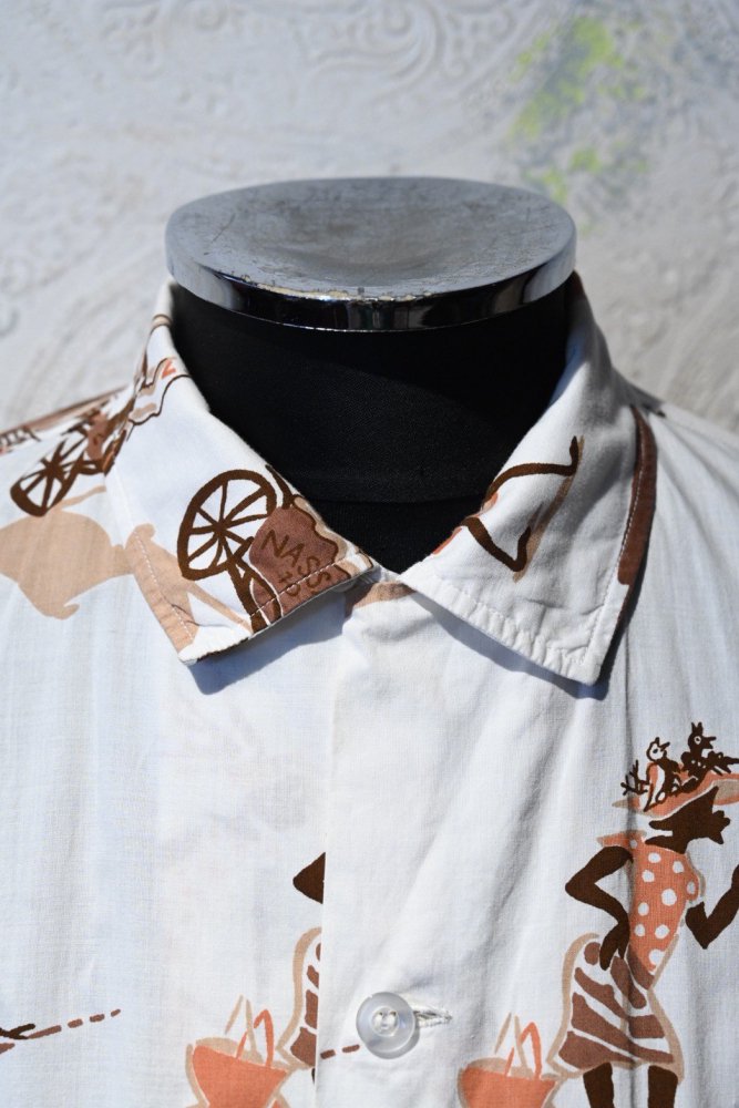 us 1970's "Sun's sea" printed s/s shirt