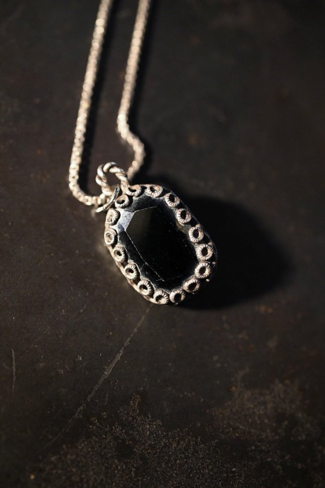 Vintage silver  onyx necklace