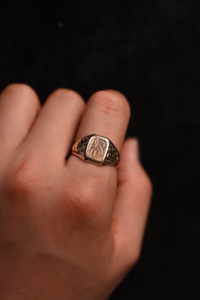 us 1910's 10K gold signet ring