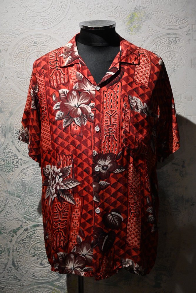  us 1950's Hawaiian rayon s/s shirt