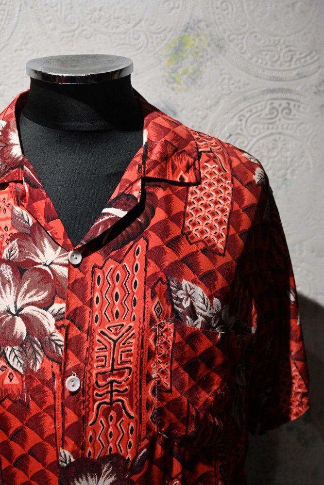  us 1950's Hawaiian rayon s/s shirt