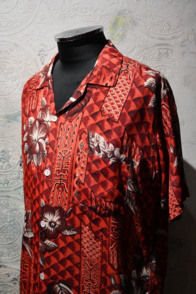  us 1950's Hawaiian rayon s/s shirt