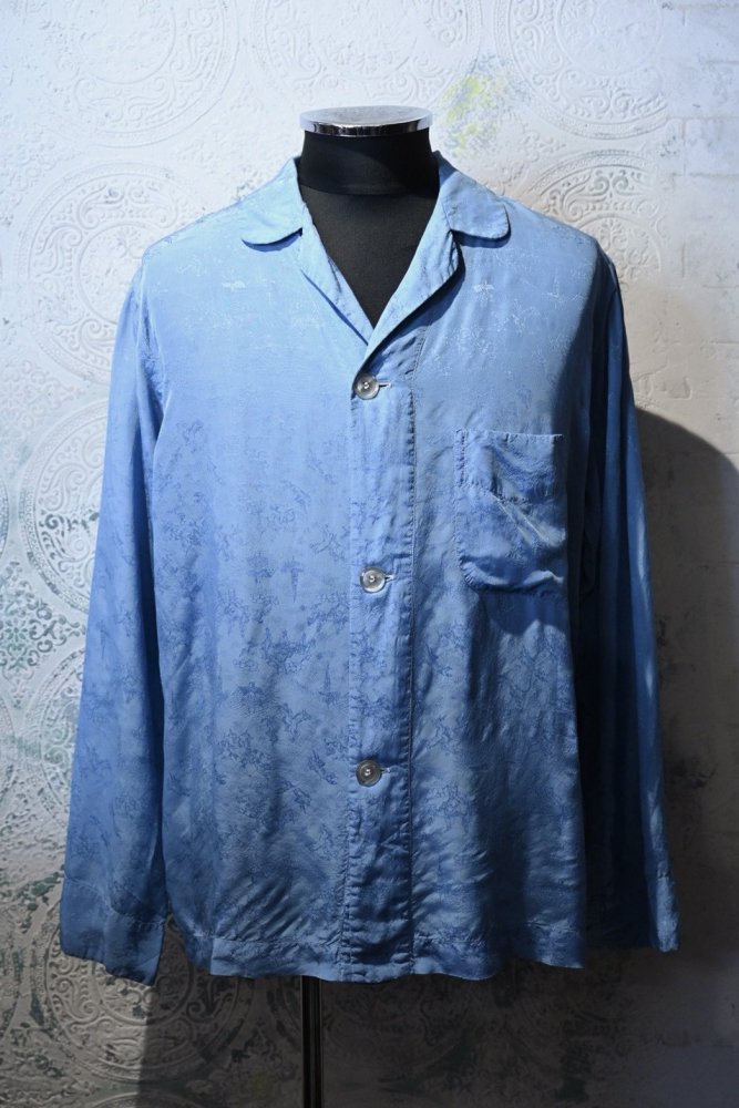 us 1960's rayon jacquard pajama shirt