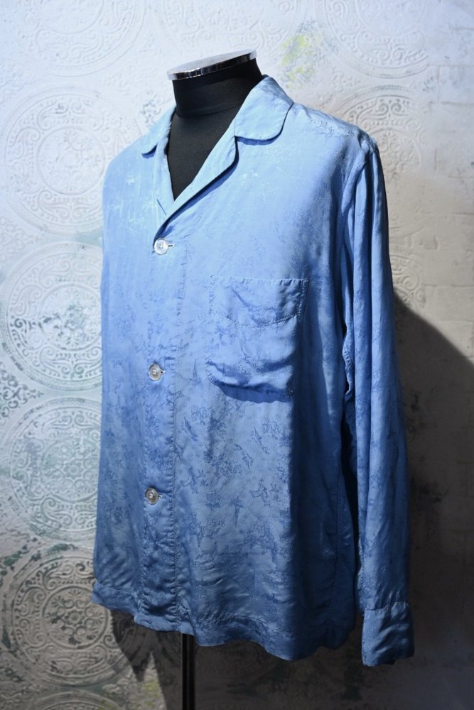 us 1960's rayon jacquard pajama shirt