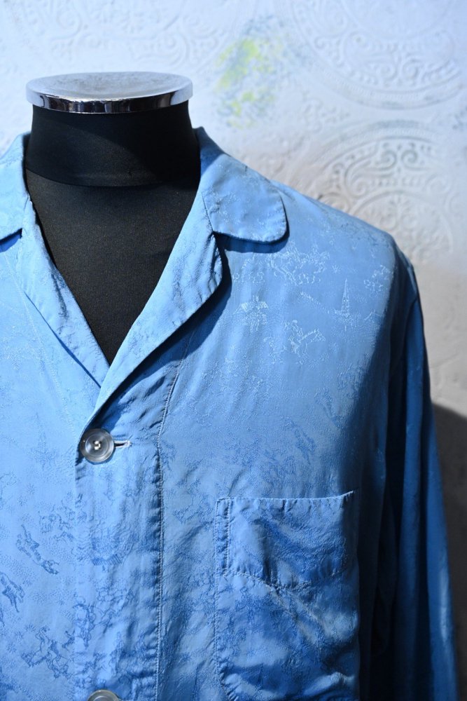 us 1960's rayon jacquard pajama shirt