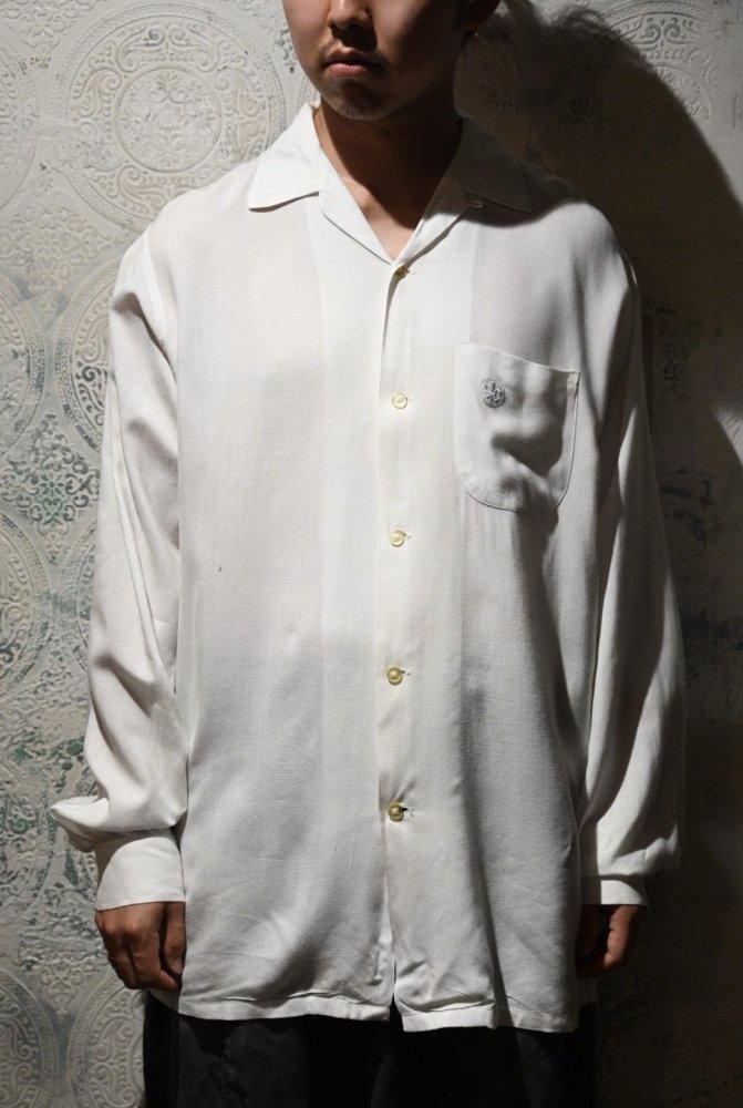 us 1960's white rayon shirt