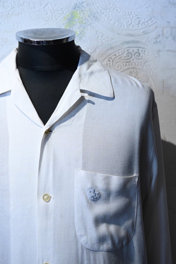 us 1960's white rayon shirt