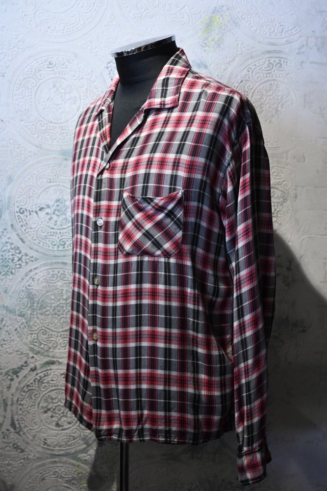 us 1960's rayon check shirt