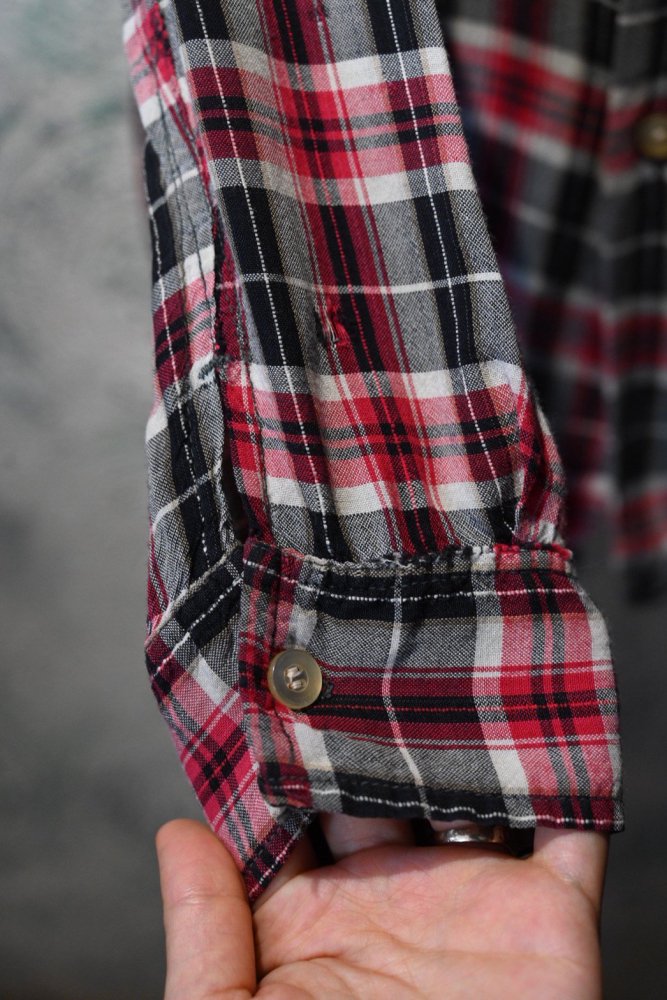 us 1960's rayon check shirt