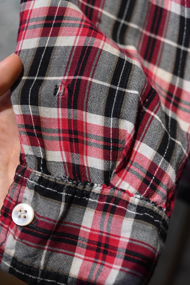 us 1960's rayon check shirt