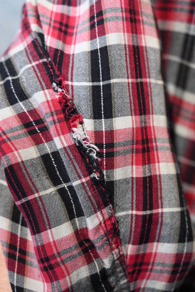 us 1960's rayon check shirt