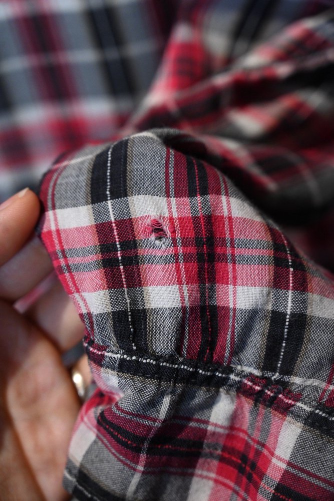 us 1960's rayon check shirt