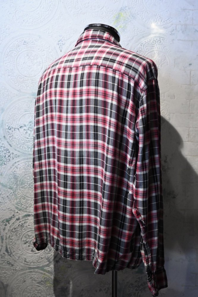 us 1960's rayon check shirt