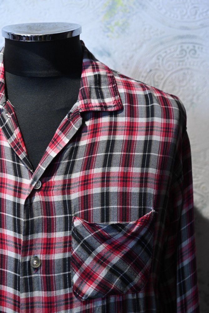 us 1960's rayon check shirt