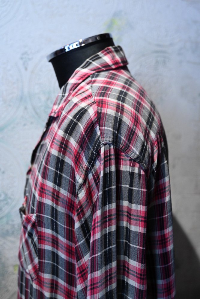 us 1960's rayon check shirt