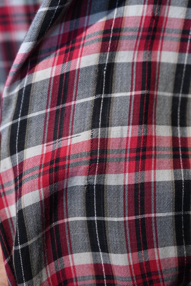 us 1960's rayon check shirt