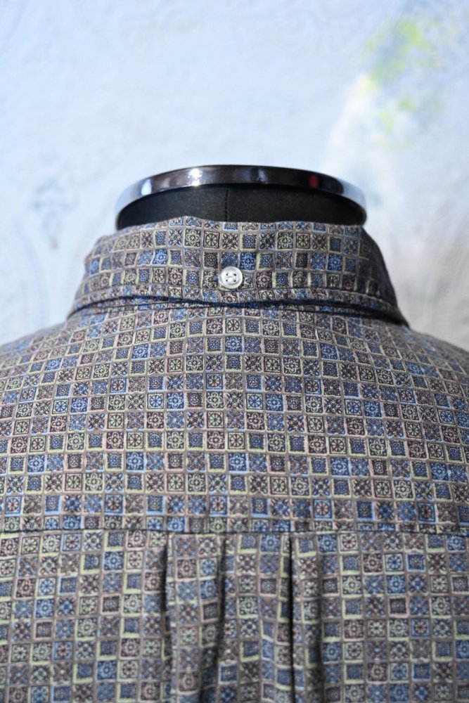 us 1960's printed cotton b/d shirt