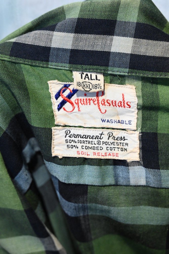 us 1970's "Squire Casuals" check shirt -18 1/2-