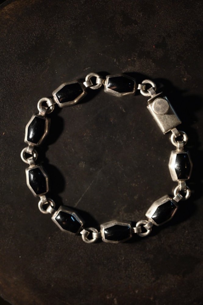 Mexico vintage silver  onyx braclet