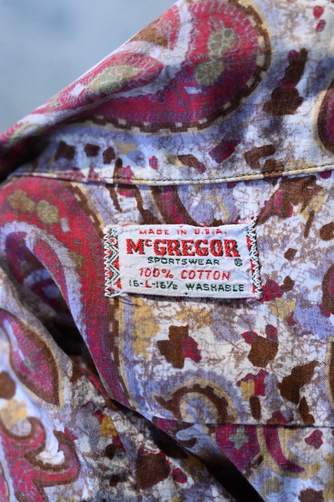 us 1960's "McGREGOR" cotton paisley s/s shirt