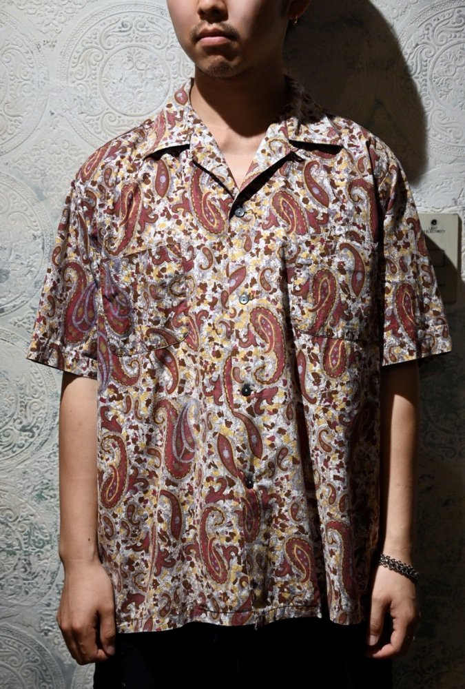 us 1960's "McGREGOR" cotton paisley s/s shirt