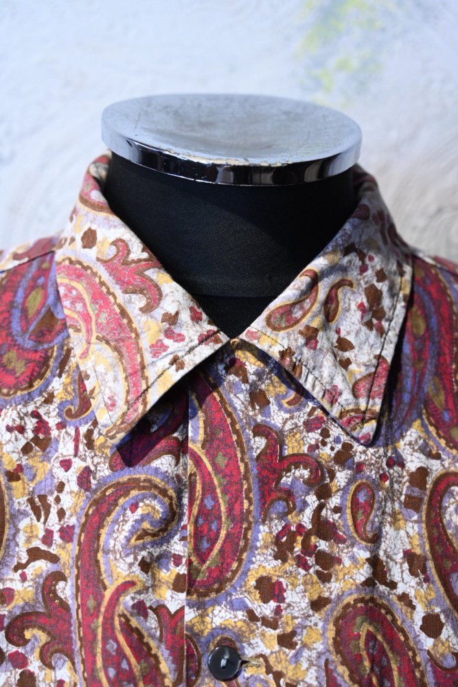 us 1960's "McGREGOR" cotton paisley s/s shirt