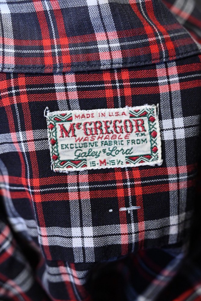 us 1960's "McGREGOR" cotton check shirt