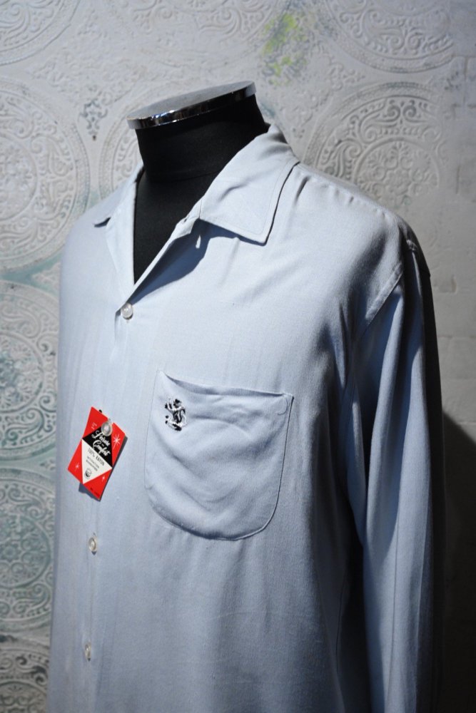 us 1960's open collar rayon shirt 