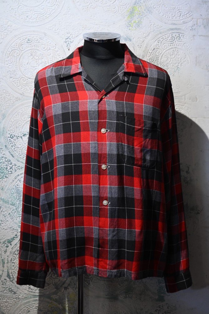 us 1960's "Balmor" rayon check shirt 