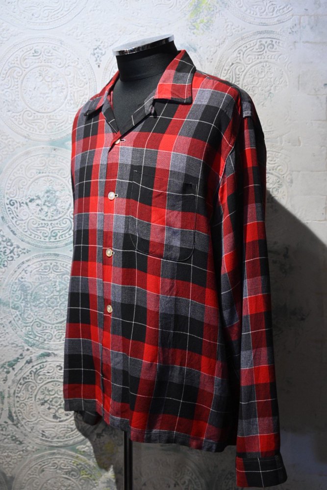 us 1960's "Balmor" rayon check shirt 