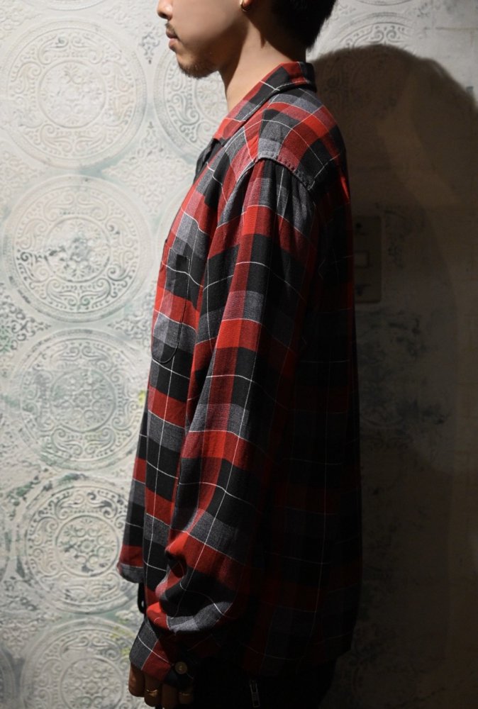 us 1960's "Balmor" rayon check shirt 