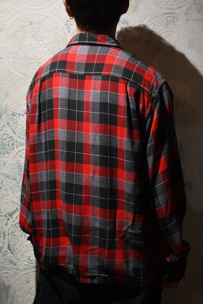 us 1960's "Balmor" rayon check shirt 