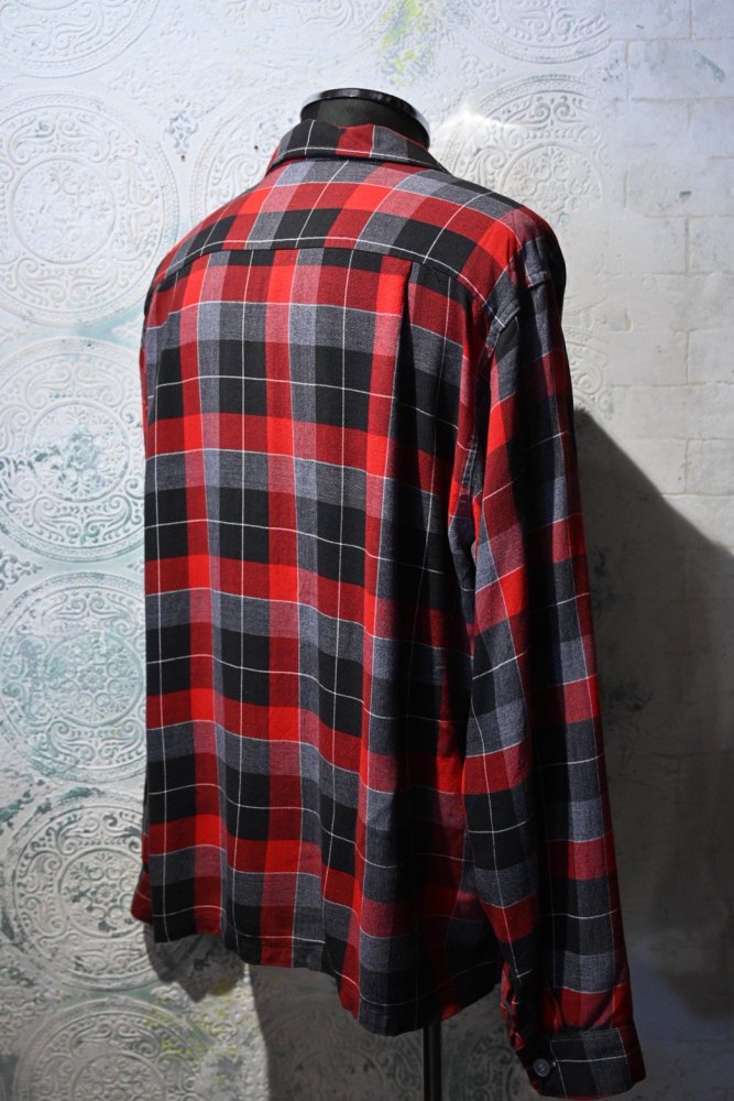 us 1960's "Balmor" rayon check shirt 