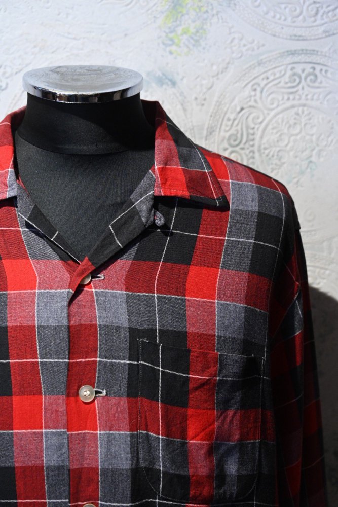 us 1960's "Balmor" rayon check shirt 