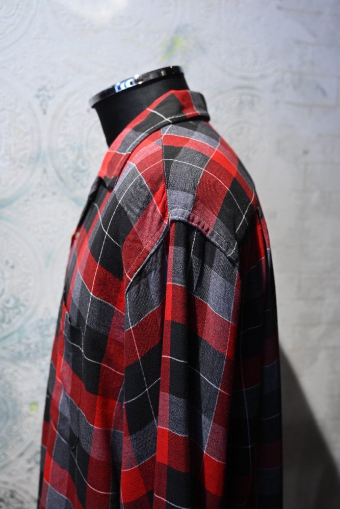 us 1960's "Balmor" rayon check shirt 