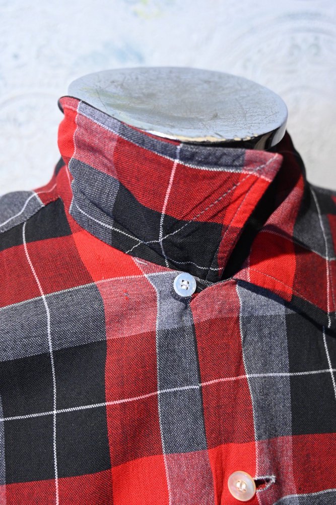 us 1960's "Balmor" rayon check shirt 