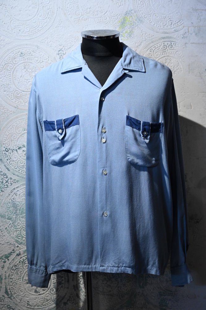 us 1950's~ "Monte Carls" rayon shirt