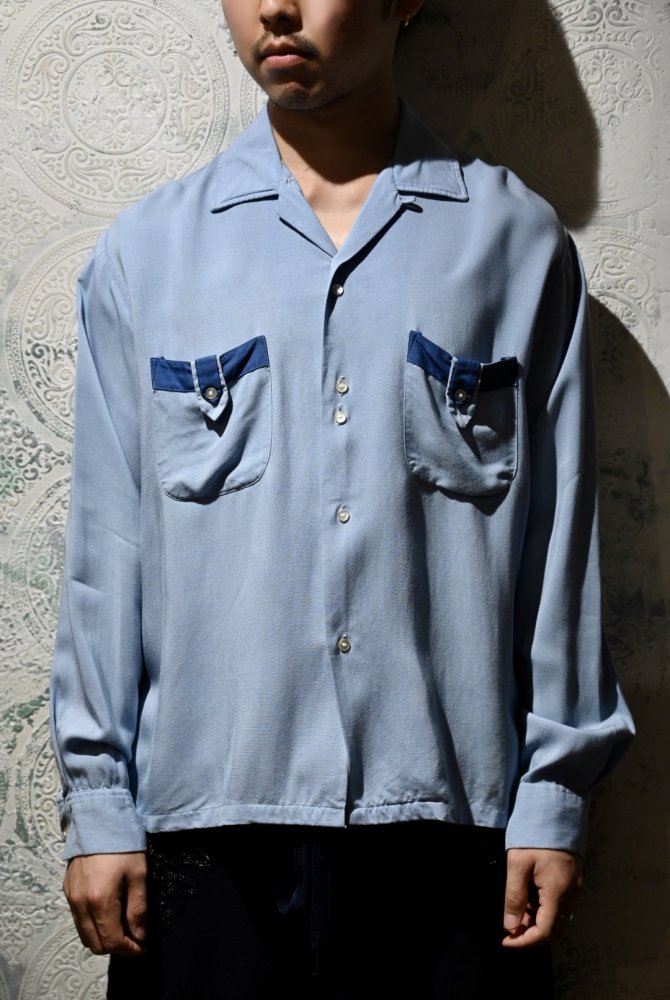 us 1950's~ "Monte Carls" rayon shirt