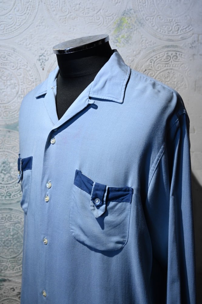 us 1950's~ "Monte Carls" rayon shirt