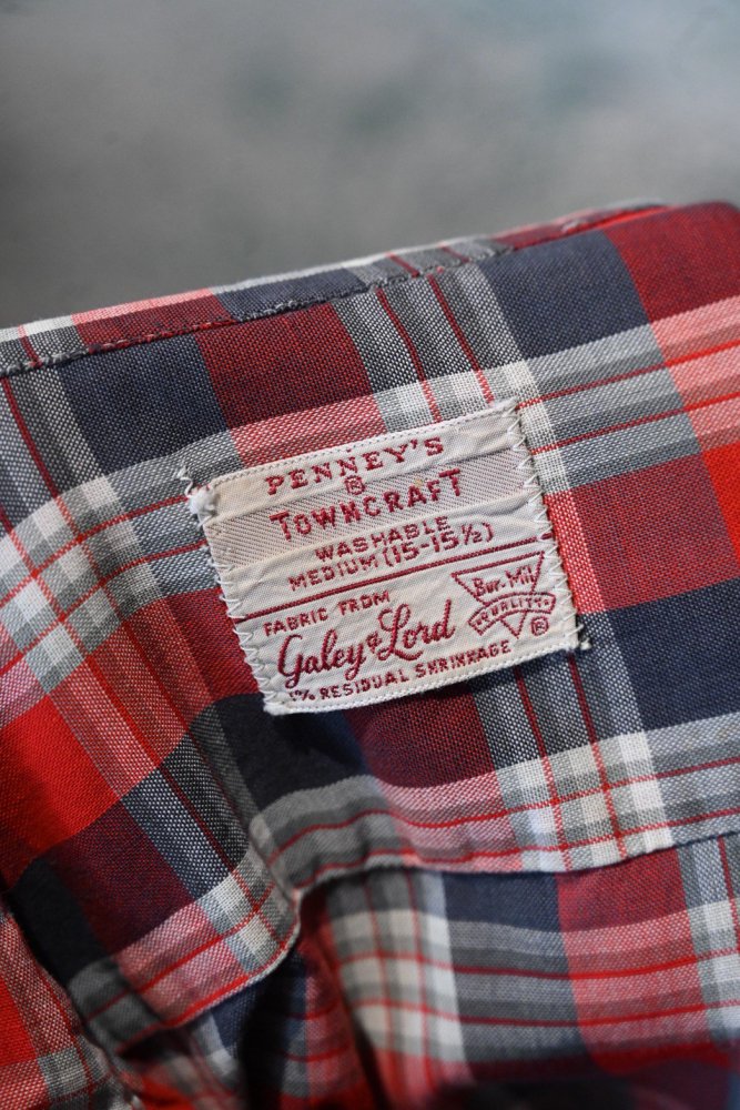 us 1960's "Towncraft" cotton check shirt