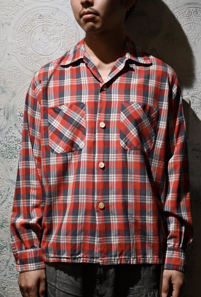 us 1960's "Towncraft" cotton check shirt