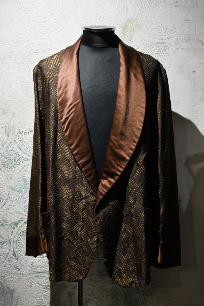 us 1950' jacquard smoking jacket