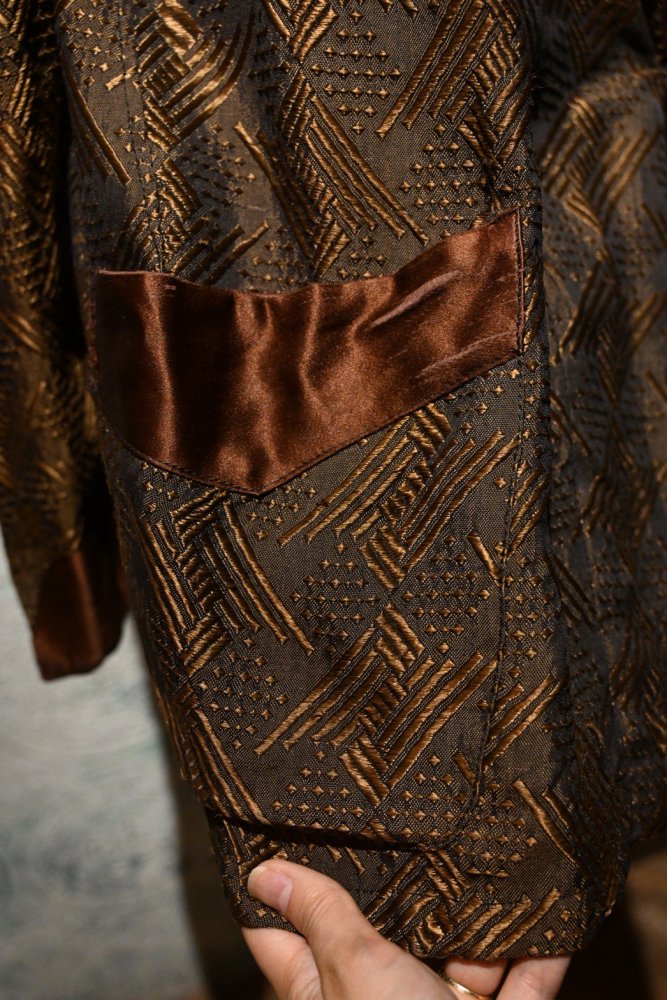 us 1950' jacquard smoking jacket