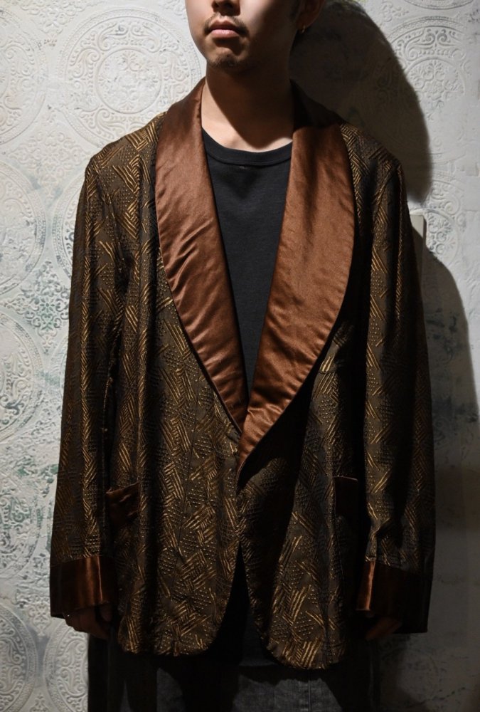 us 1950' jacquard smoking jacket