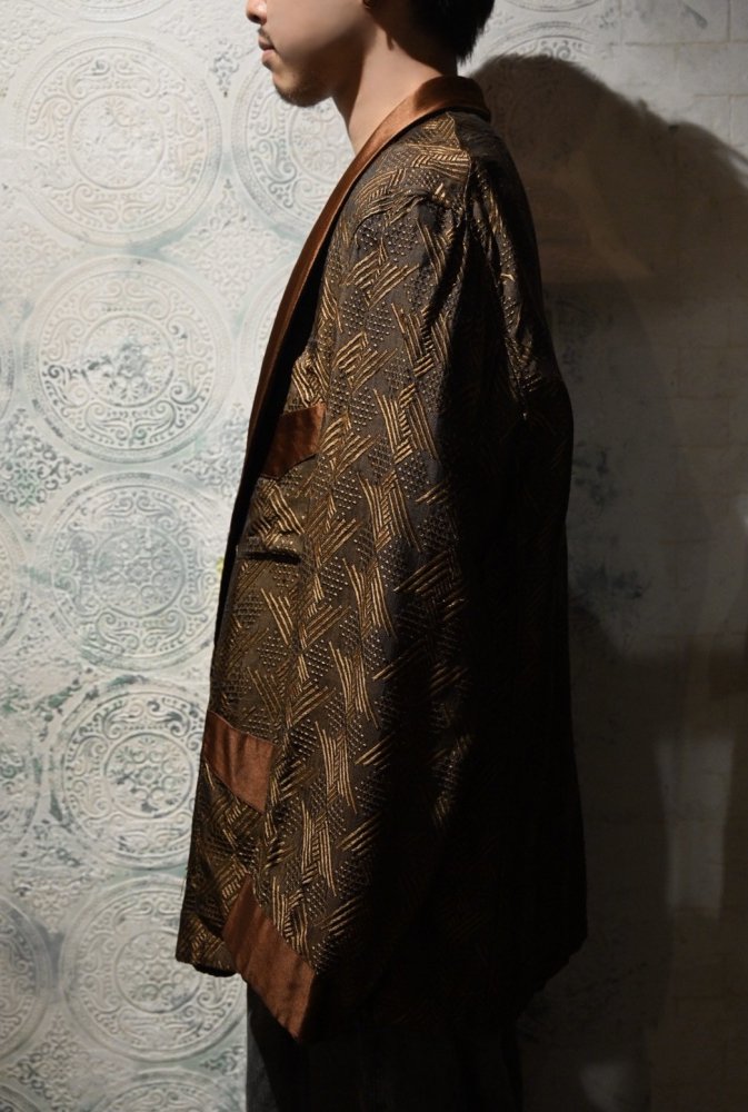 us 1950' jacquard smoking jacket