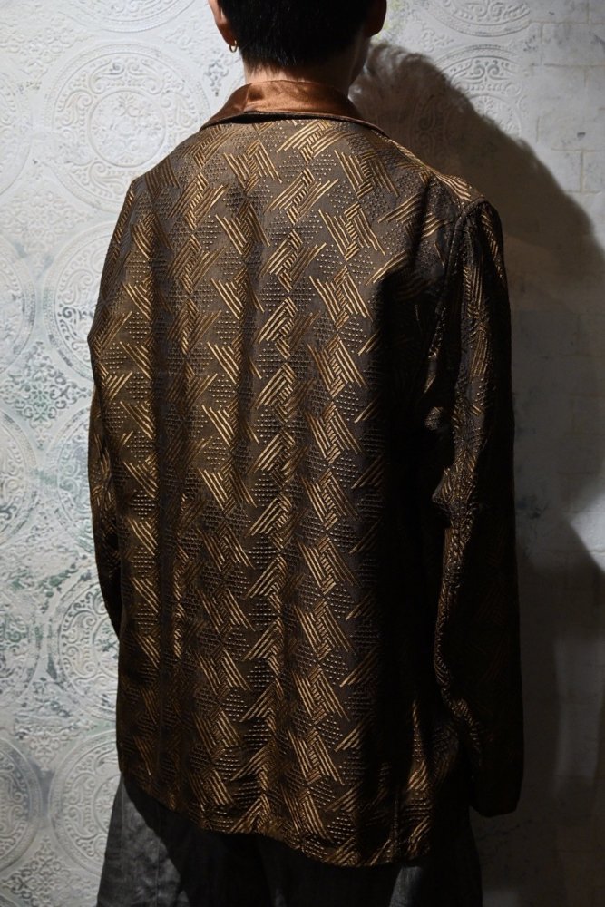 us 1950' jacquard smoking jacket