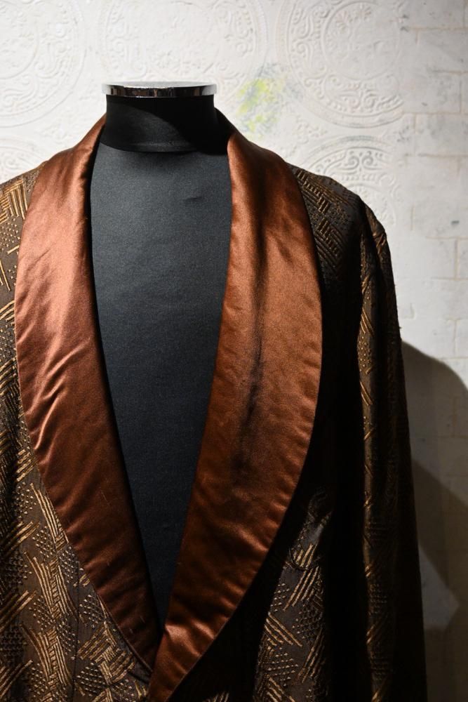 us 1950' jacquard smoking jacket