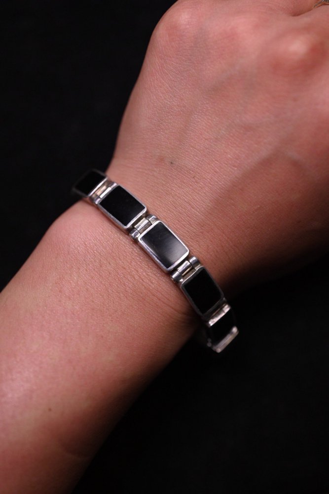 Mexico vintage silver 950  onyx bracelet